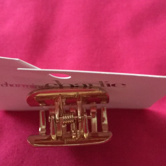 Small shiny gold hair clip. - Picture 3 of 3